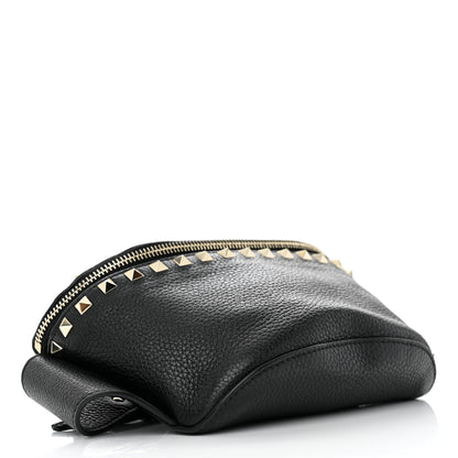 Valentino Garavani Grainy Calfskin Rockstud Belt Bag Black 4 of 11
