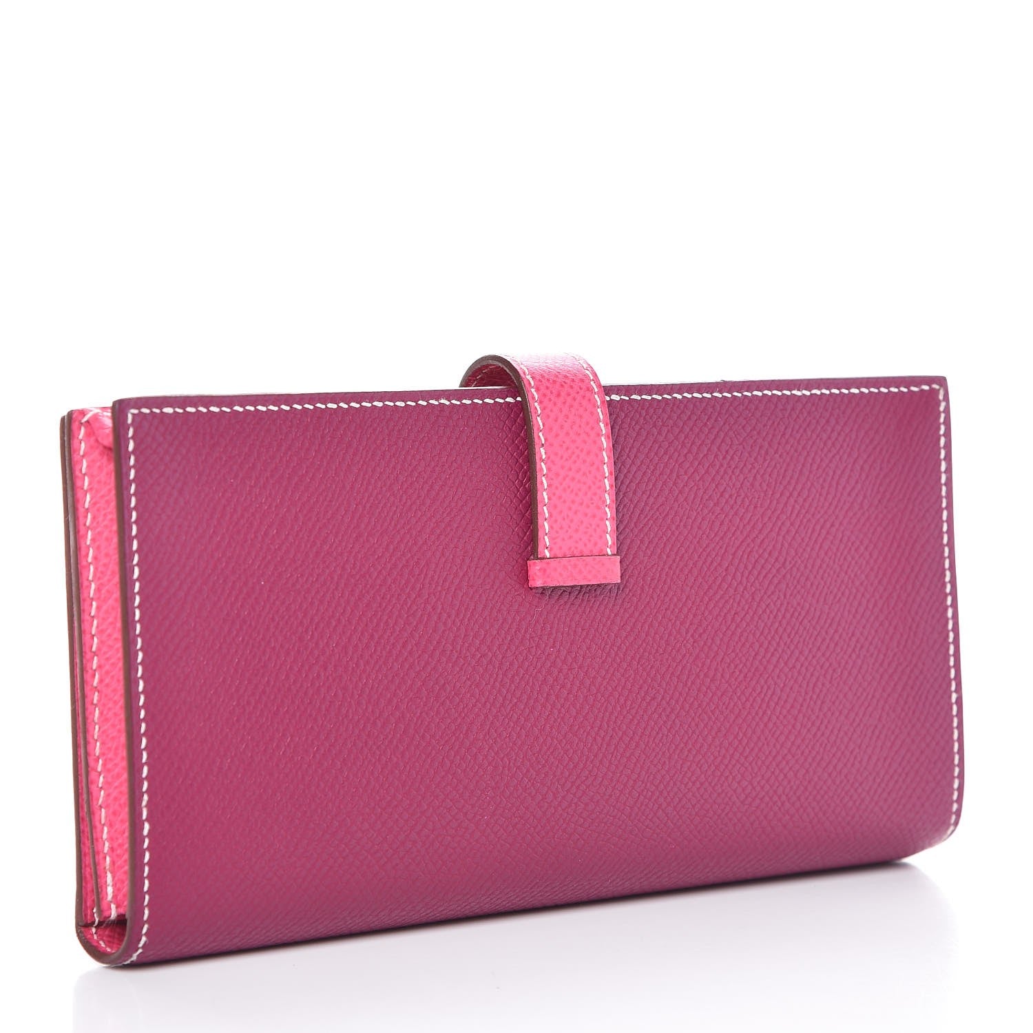Hermes Epsom Bi-Color Bearn Wallet Tosca Rose Tyrien 3 of 8