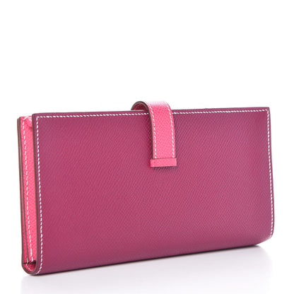 Hermes Epsom Bi-Color Bearn Wallet Tosca Rose Tyrien 3 of 8
