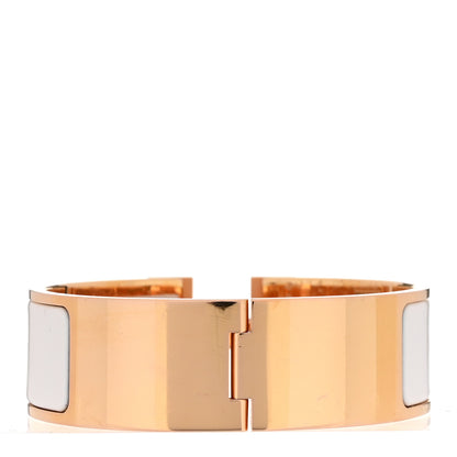 Hermes Enamel Wide Clic Clac H Bracelet GM White 3 of 5