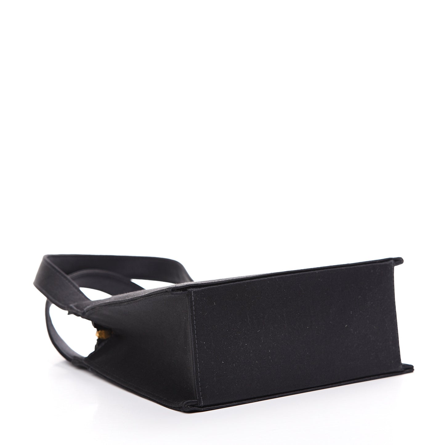 Satin Top Handle Evening Bag Black