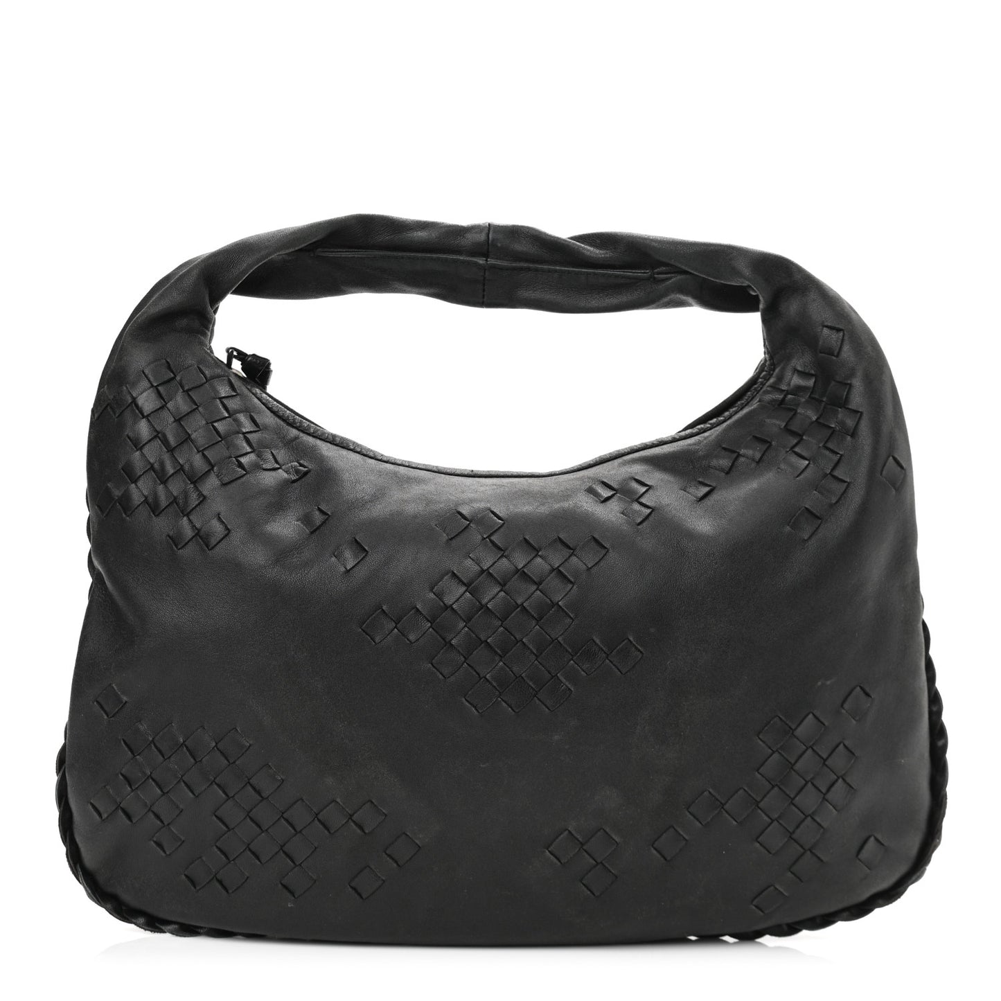 Nappa Intrecciato Medium Veneta Hobo Black
