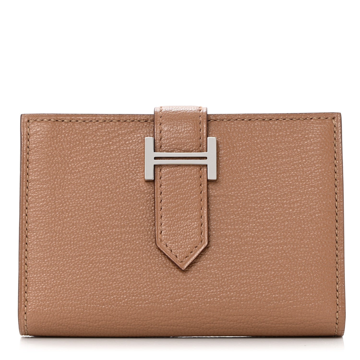 Hermes Chevre Mysore Bearn Card Holder Wallet Quebracho 1 of 8