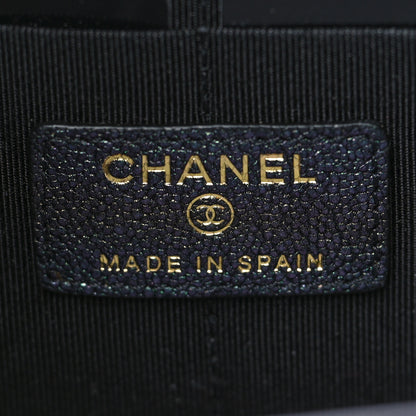Chanel Iridescent Caviar Quilted Classic Pouch With Handle Black 7 of 10
