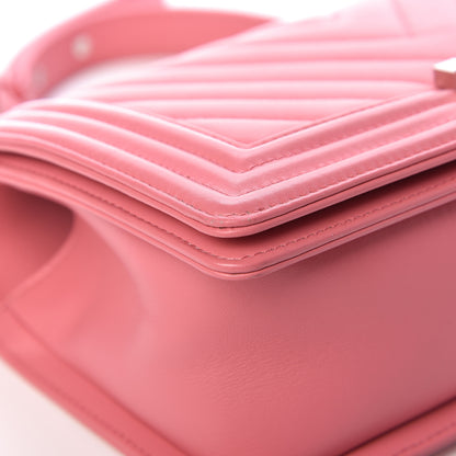 Chanel Calfskin Chevron Quilted Medium Boy Flap Pink 12 of 16