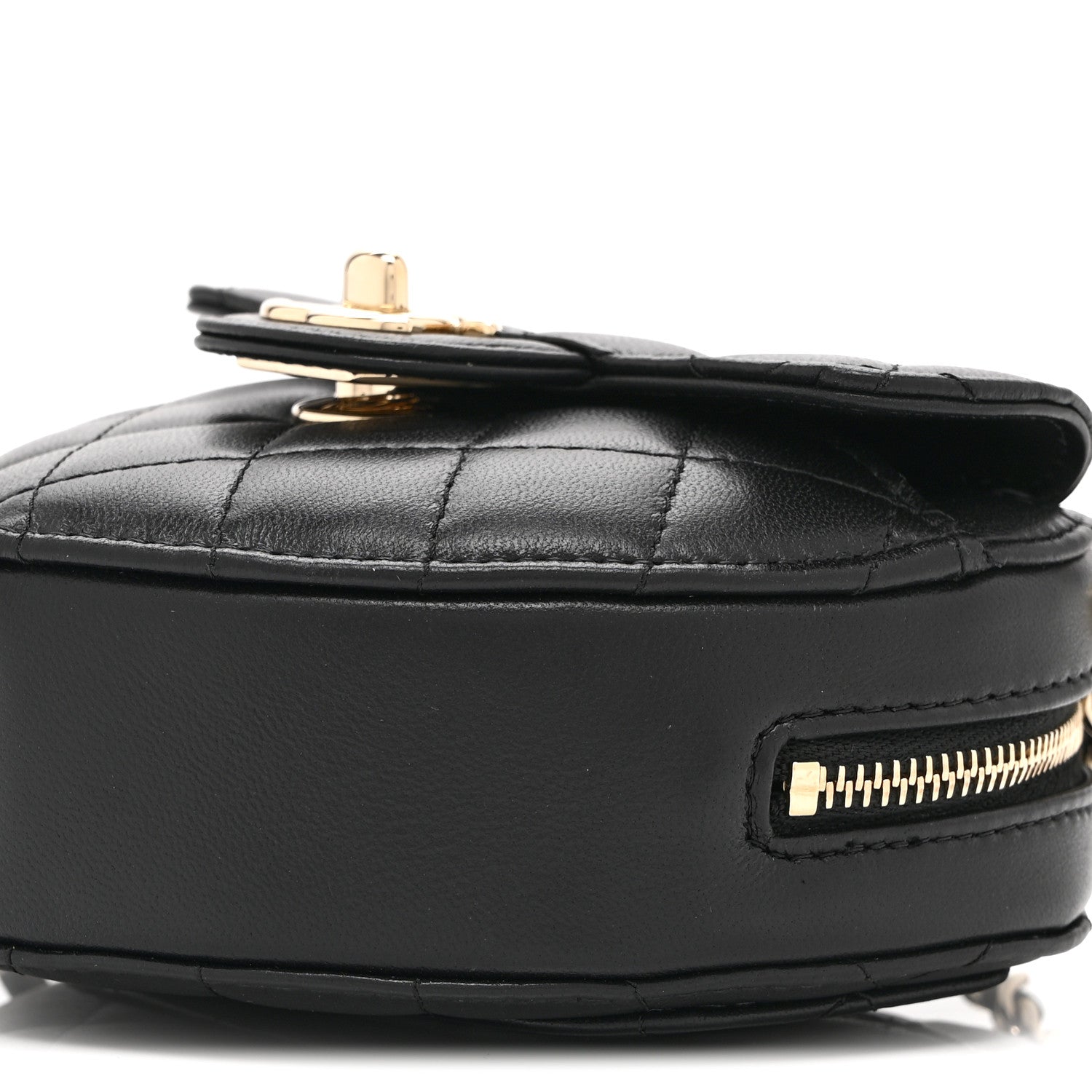 Chanel Lambskin Quilted CC In Love Heart Clutch With Chain Black 10 of 11