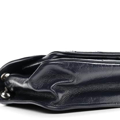 Saint Laurent Crinkled Calfskin Matelasse Monogram Medium Niki Chain Satchel Deep Marine 10 of 11