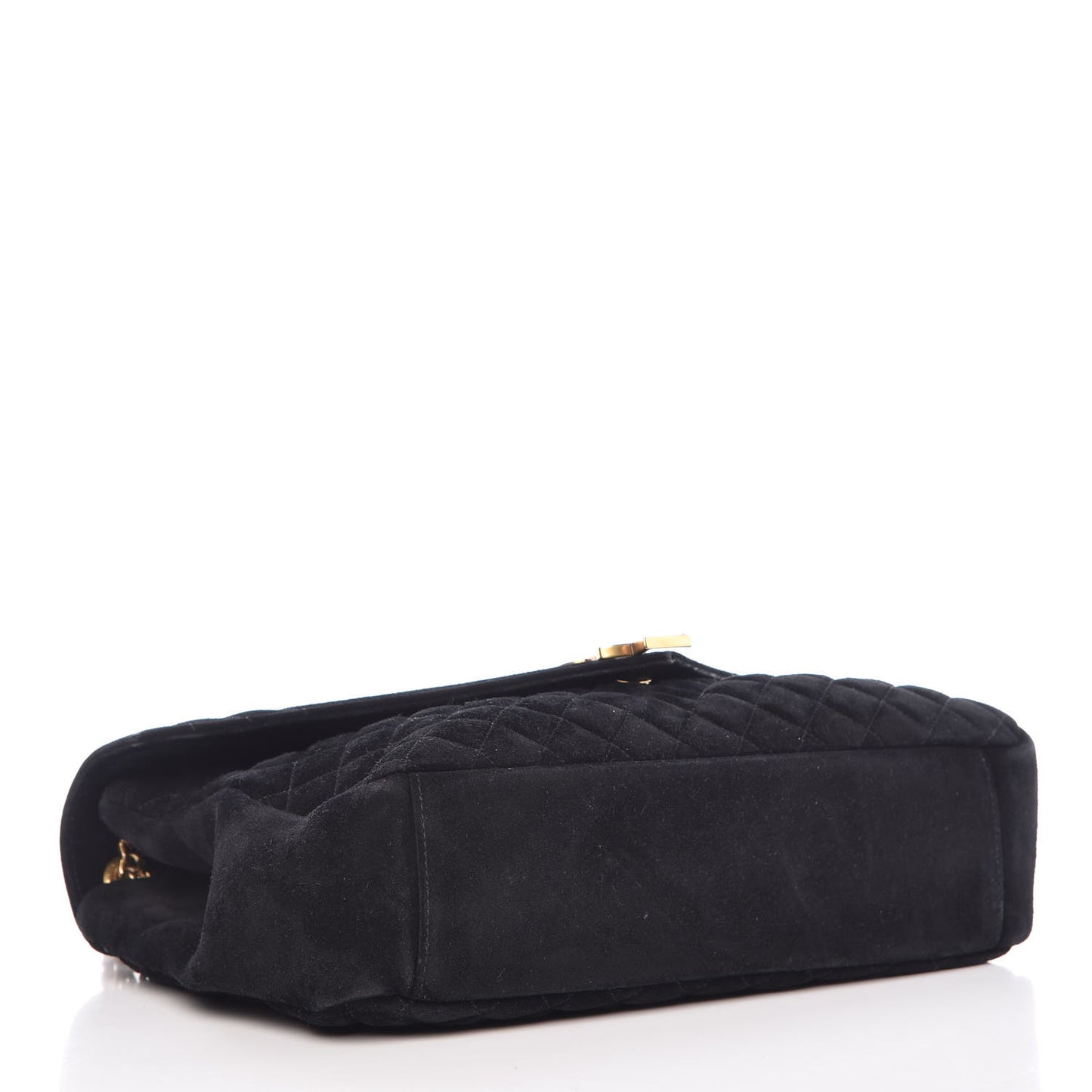 Suede Mixed Matelasse Triquilt Large Monogram Envelope Satchel Black
