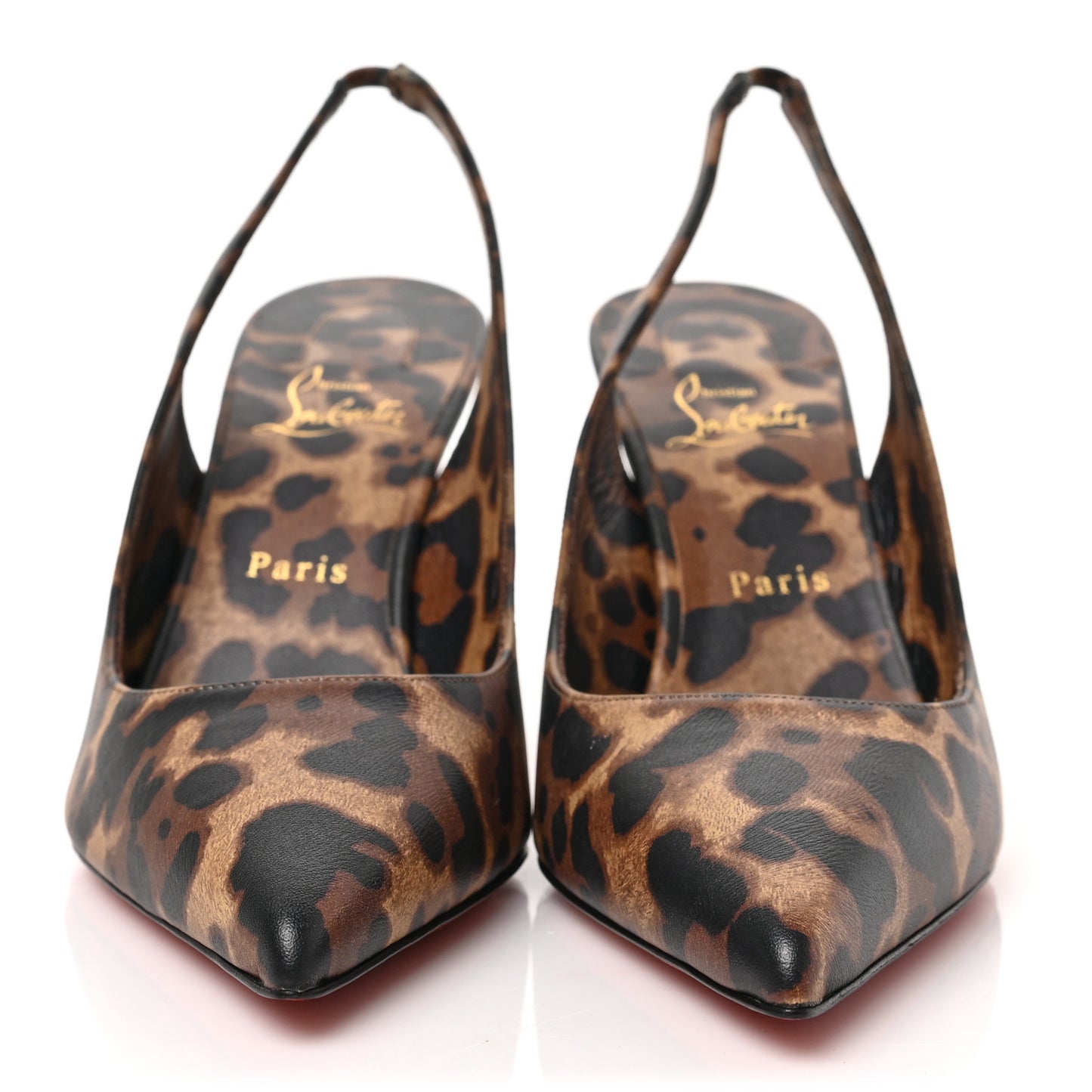 Calfskin Leopard Kate Slingback 85 Pumps 41 Brown