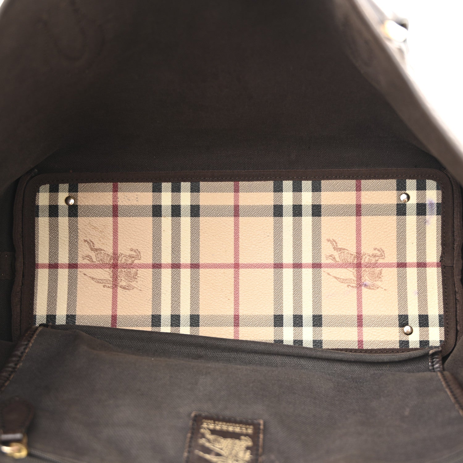 Burberry Haymarket Check Medium Regent Tote Chocolate 1852005