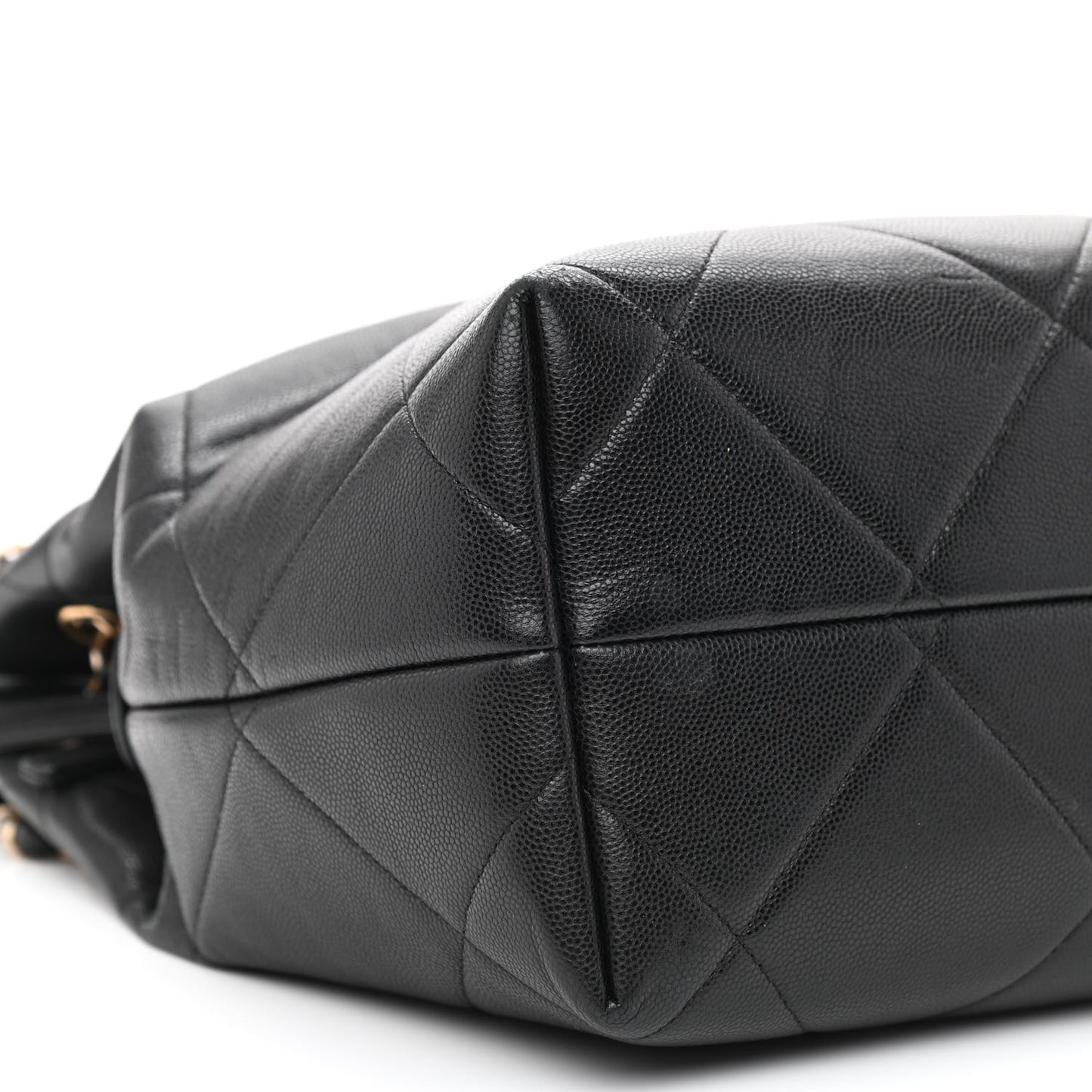 Caviar Quilted Large A Real Catch Shopping Bag Black