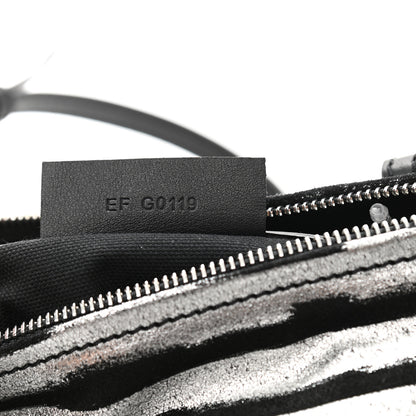 Givenchy Metallic Calfskin Striped Mini Pandora Black Silver 7 of 11