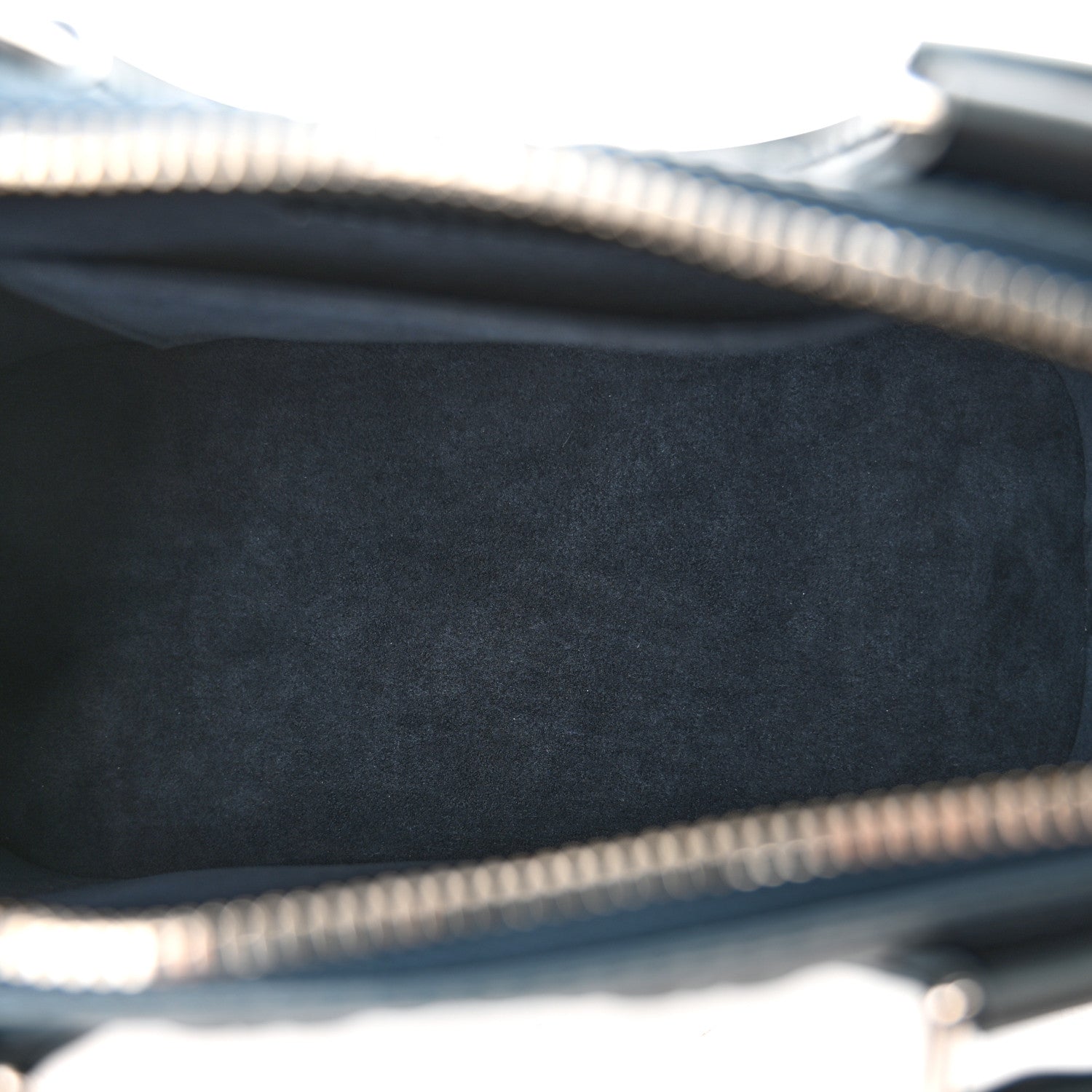 Louis Vuitton Metallic Calfskin Debossed Monogram Alma BB Steel Blue 5 of 9