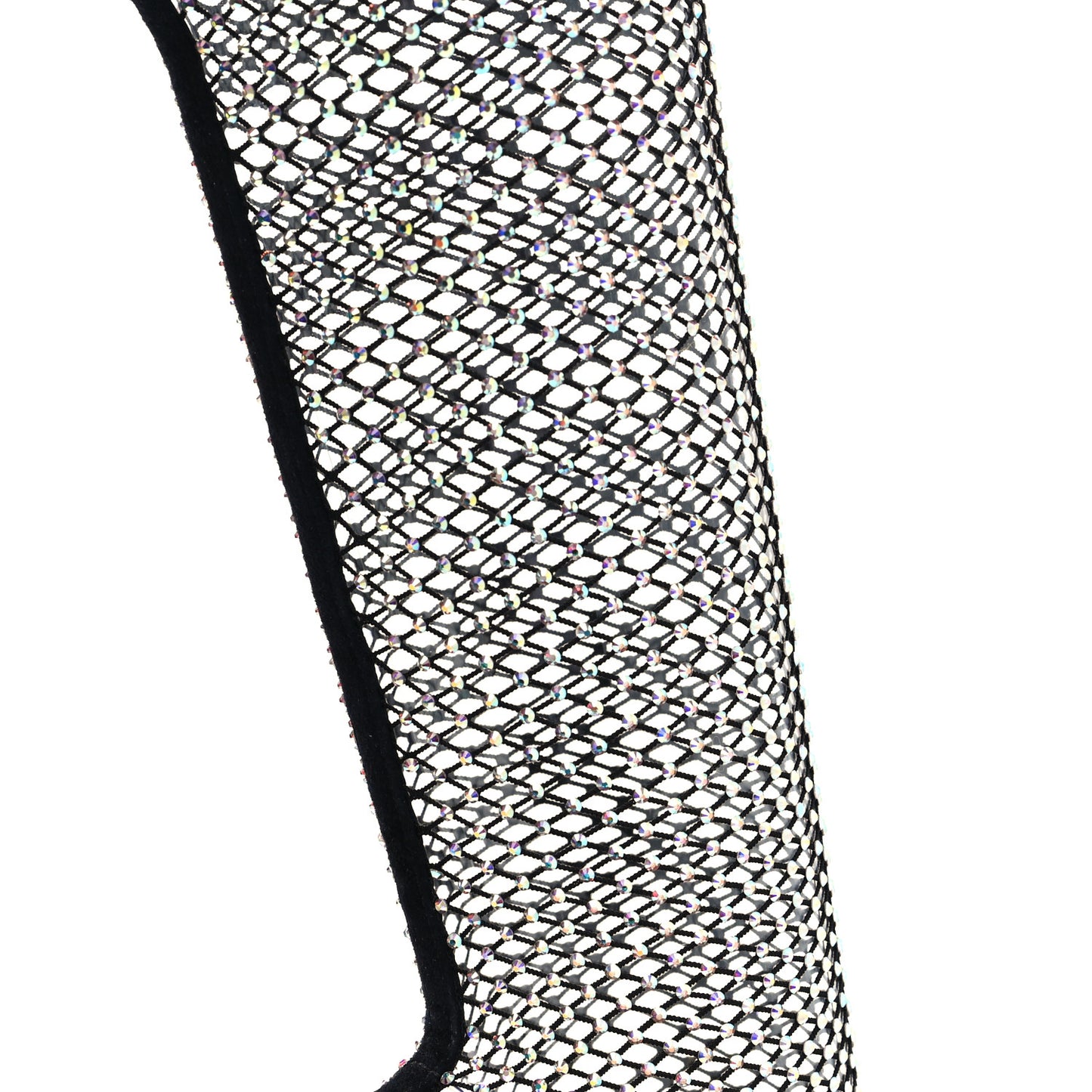 Mesh Crystal 68 Knee High Boots 38 Black