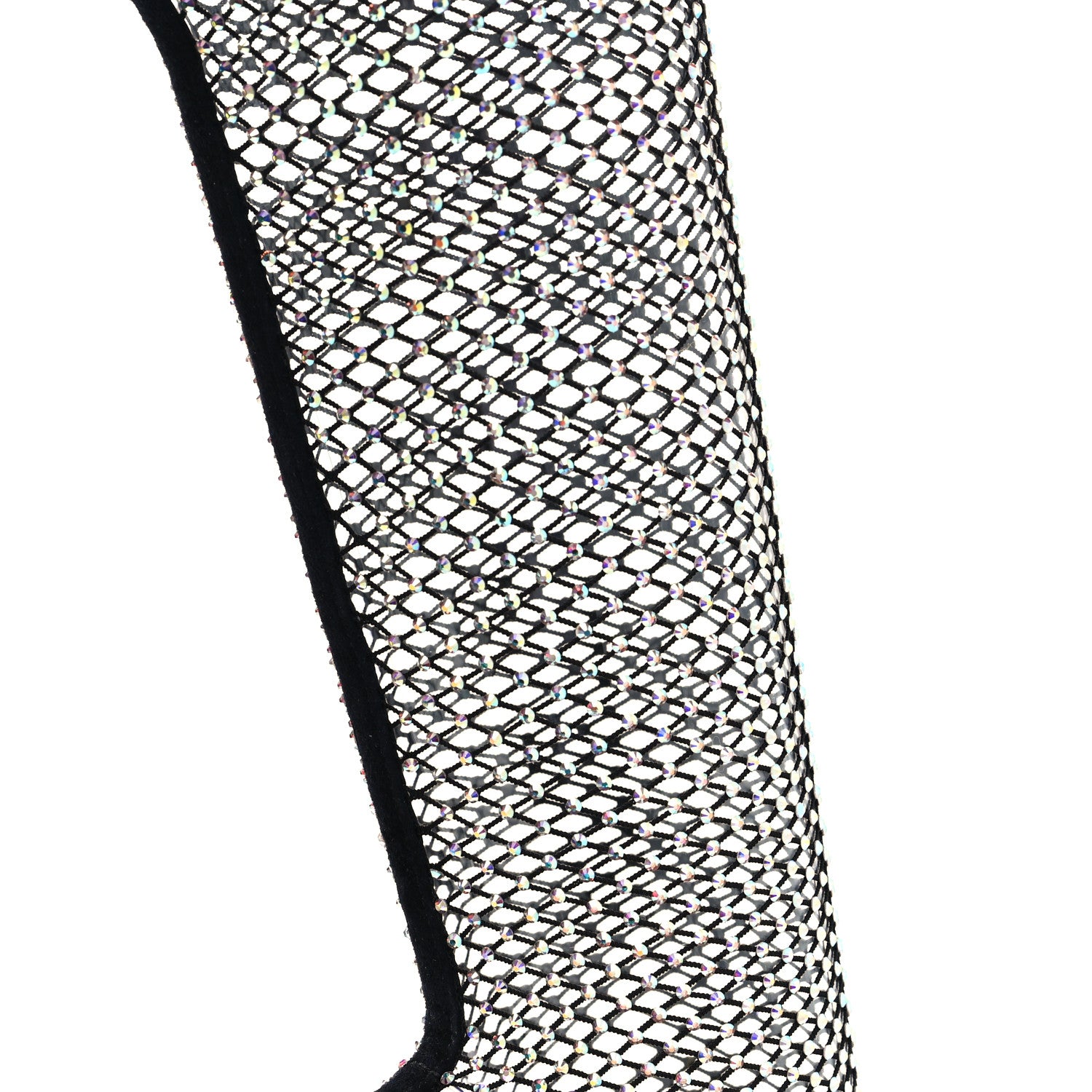 Saint Laurent Mesh Crystal 68 Knee High Boots 38 Black 5 of 7