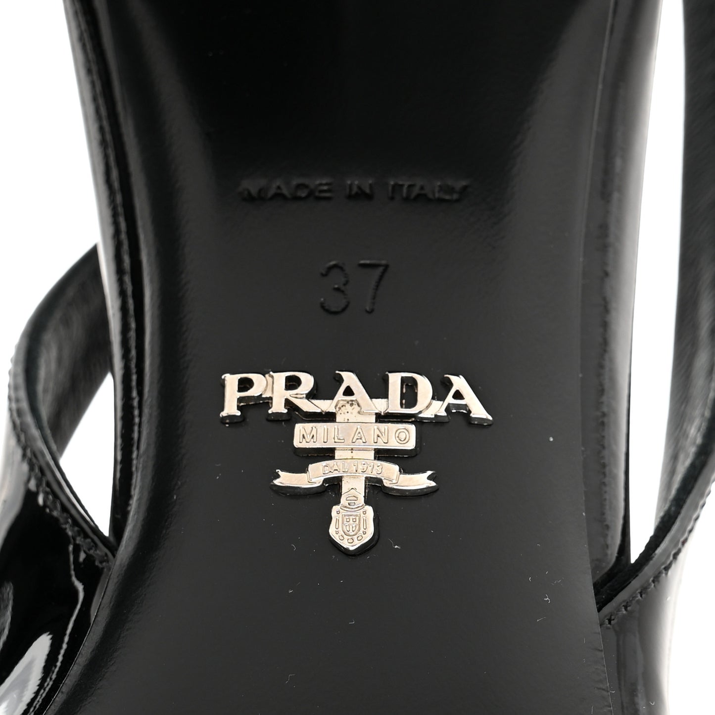 Patent Triangle Logo Slingback Pumps 37 Cipria