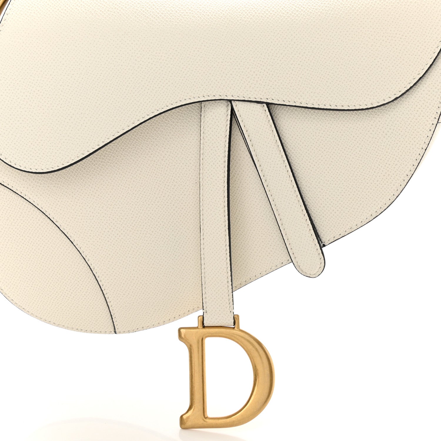 Christian Dior Grained Calfskin Saddle Bag White 8 of 11