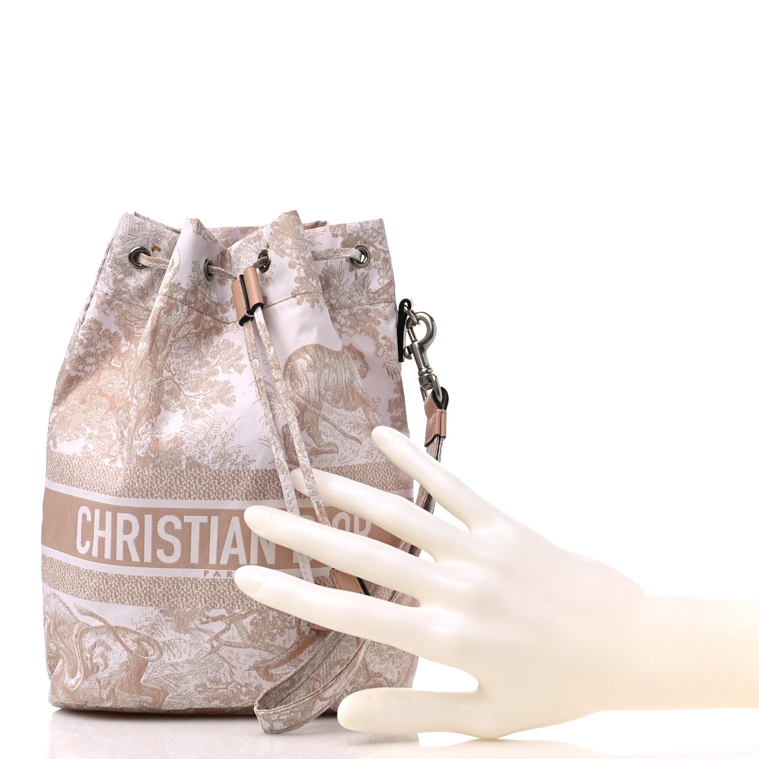 Christian Dior Technical Fabric Embroidered Toile De Jouy Sauvage DiorTravel Pouch Rose 2 of 9