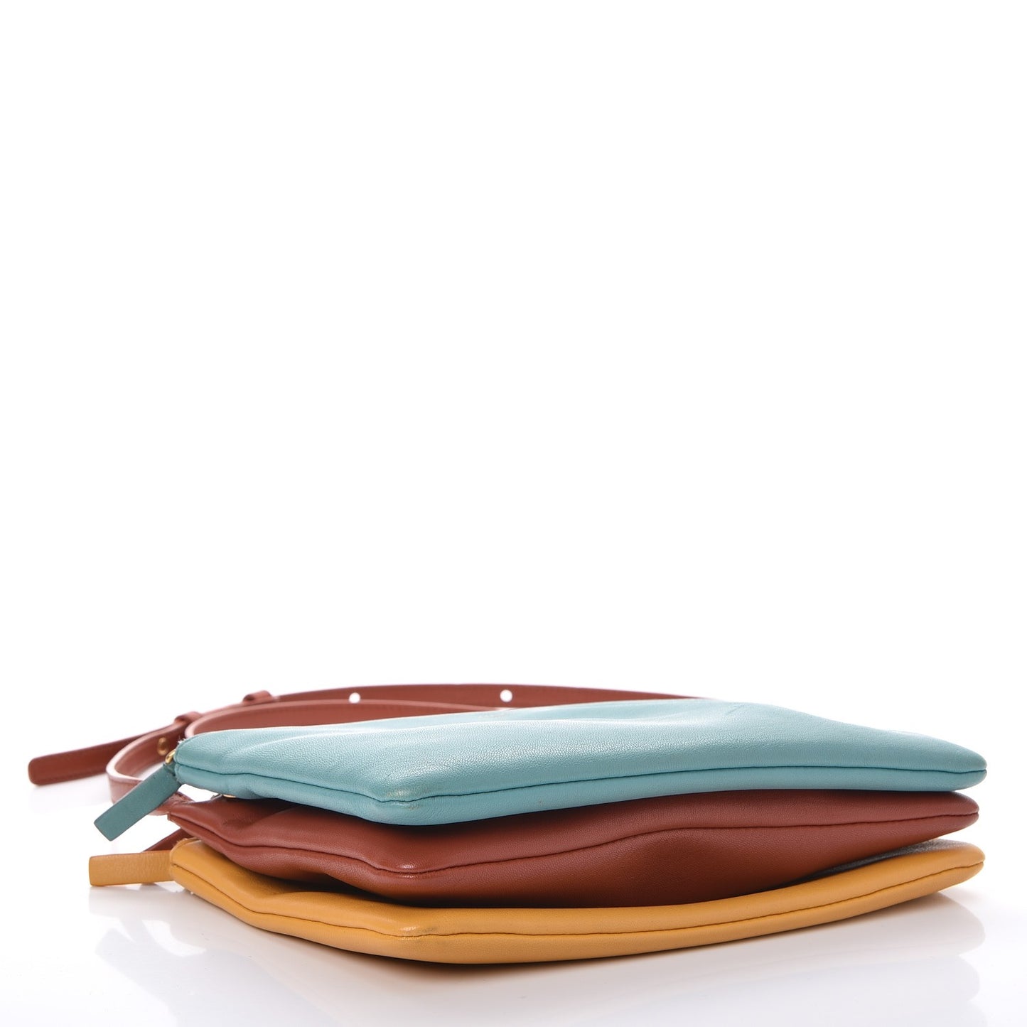 Lambskin Small Multicolor Trio Crossbody Bag Antarctic