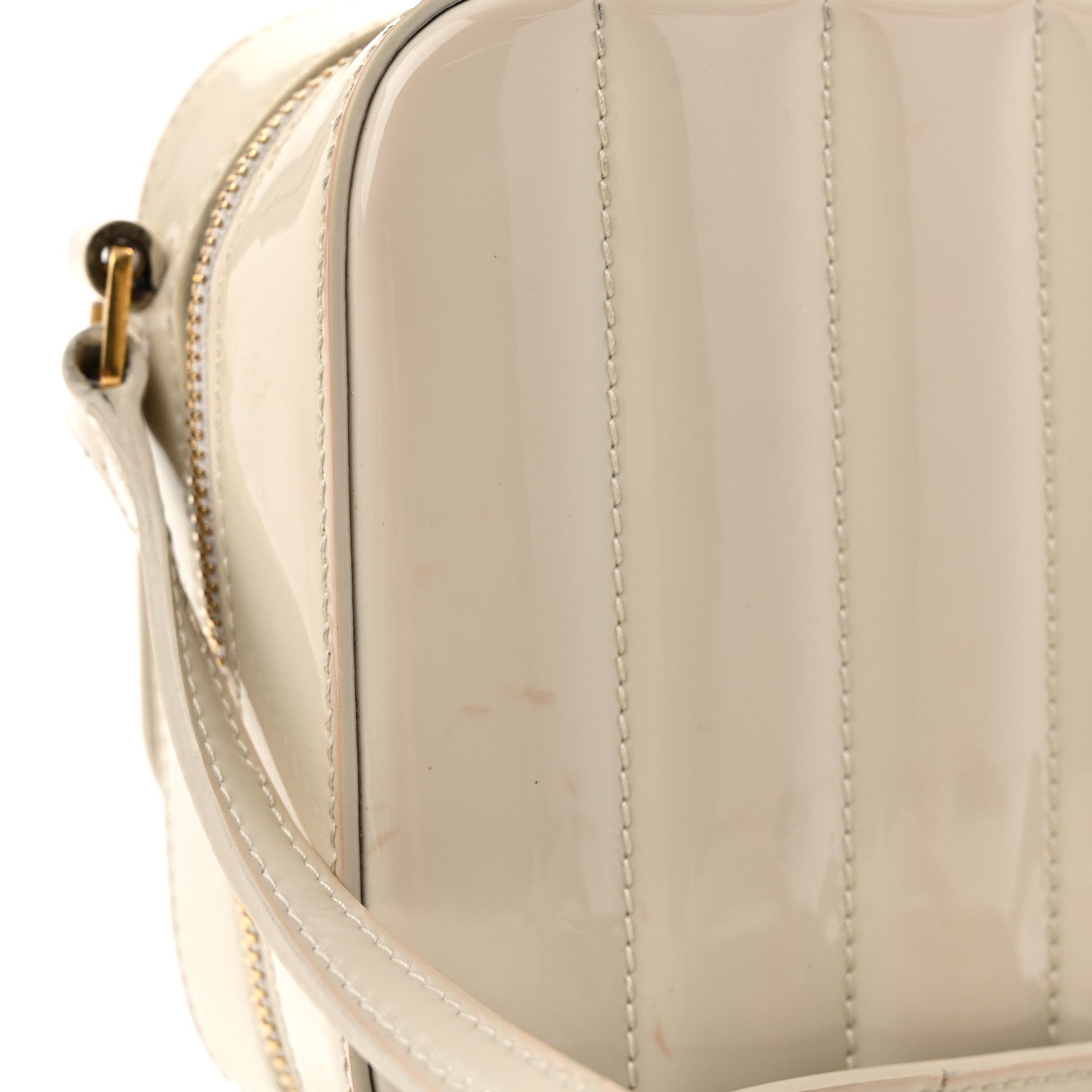 Saint Laurent Patent Matelasse Monogram Toy Vicky Camera Bag Off White 12 of 13