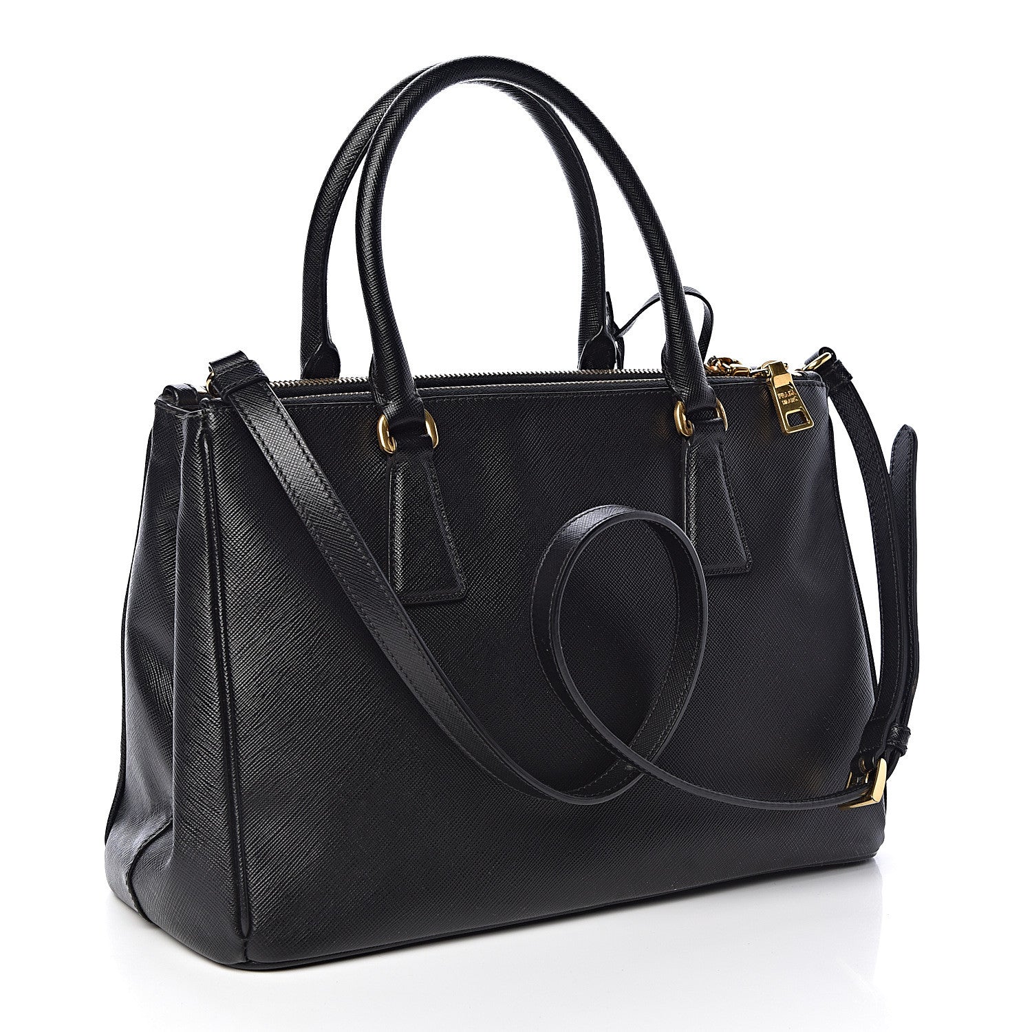 Prada Saffiano Small Galleria Double Zip Tote Black 4 of 11
