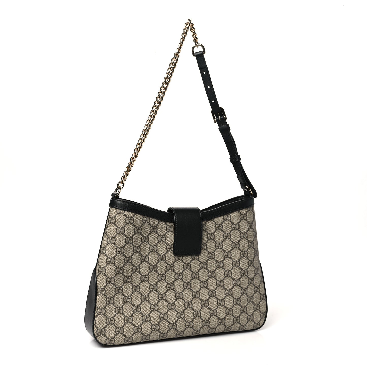 GG Supreme Monogram Medium Padlock Shoulder Bag Black