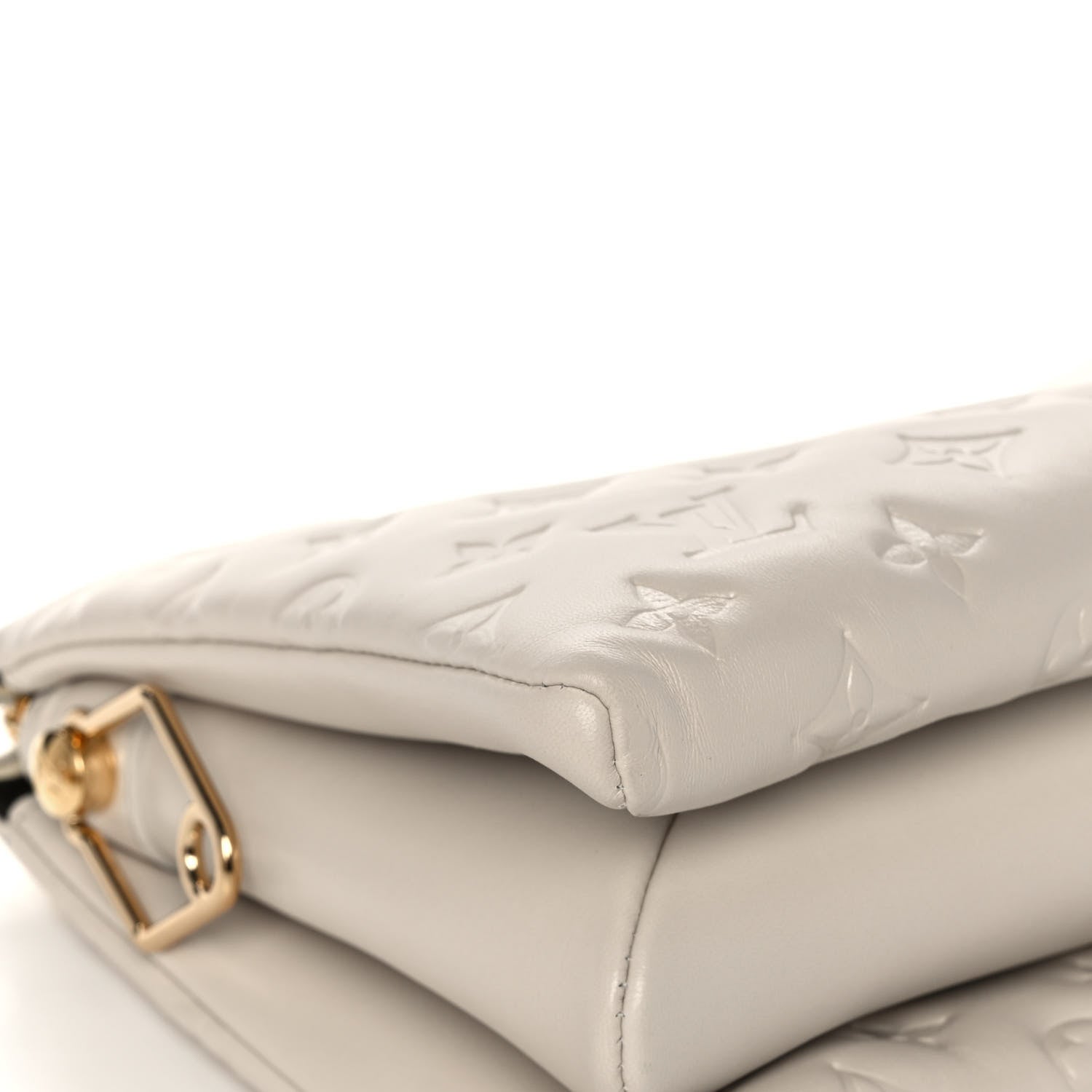 Louis Vuitton Lambskin Embossed Monogram Coussin PM Cream 9 of 13