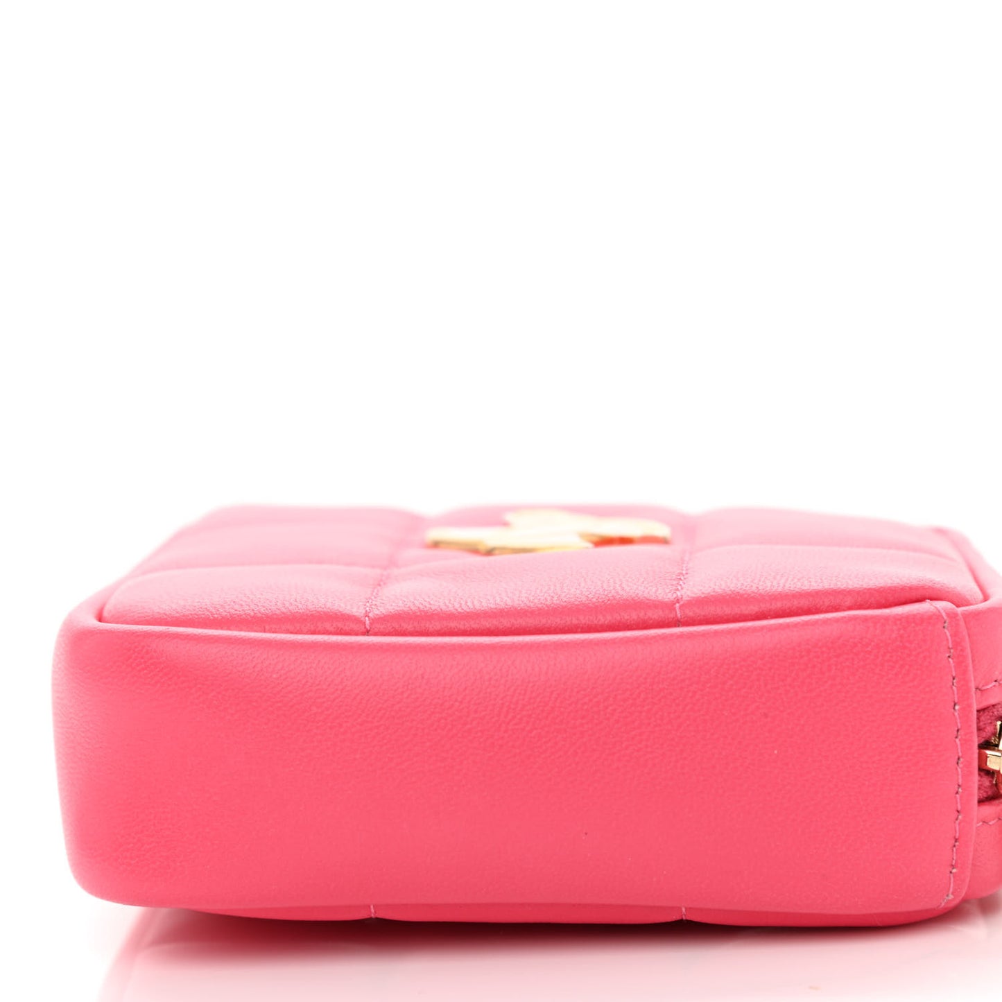 Lambskin Quilted Diamond Belt Bag Pink