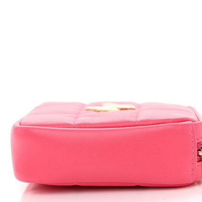 Chanel Lambskin Quilted Diamond Belt Bag Pink 10 of 11