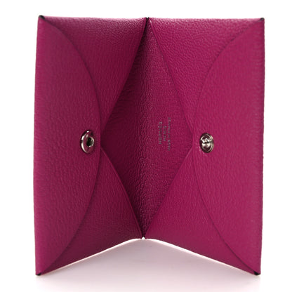 Hermes Chevre Mysore Calvi Card Case Rose Pourpre 5 of 8