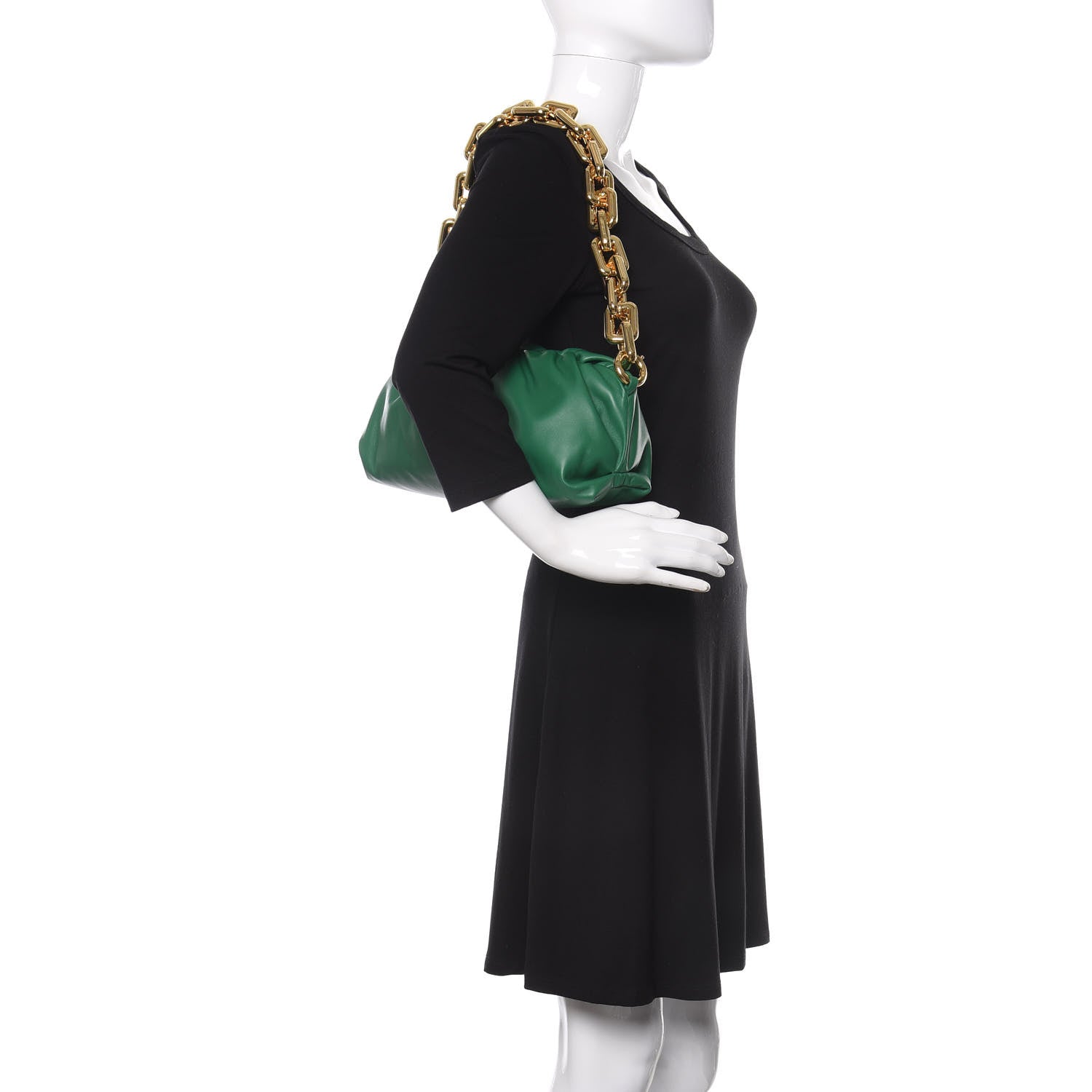 Bottega Veneta Calfskin The Pouch Chain Racing Green 2 of 9
