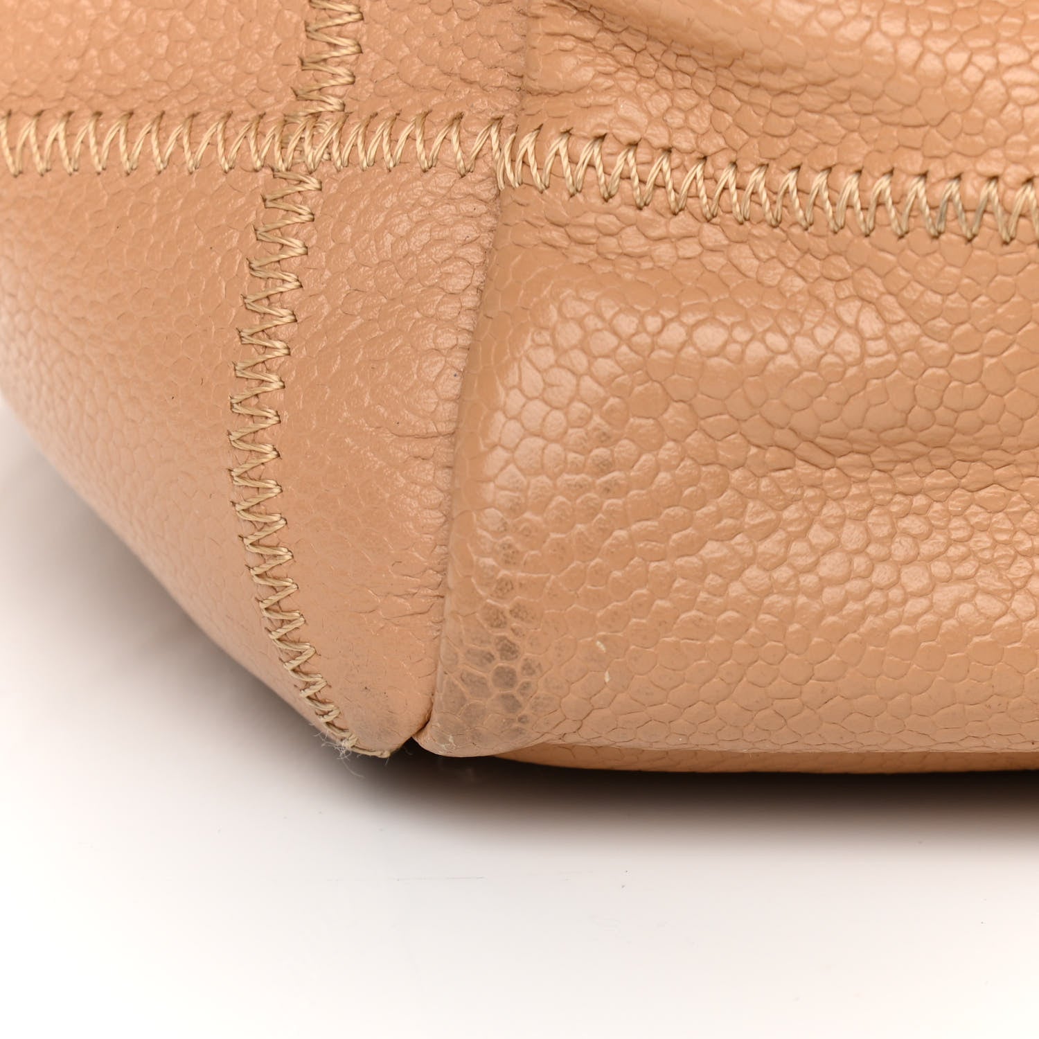Chanel Caviar Square Stitched Tote Beige 11 of 13