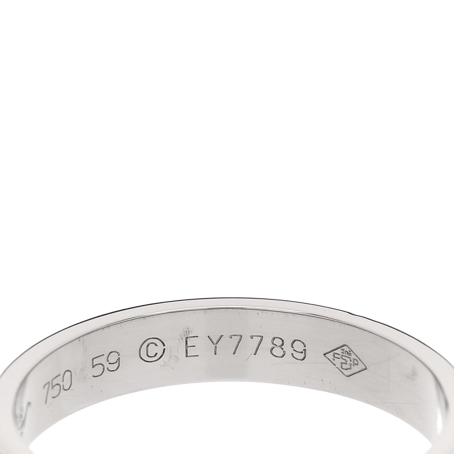 18K White Gold 4mm LOVE Wedding Band Ring 59 8.75