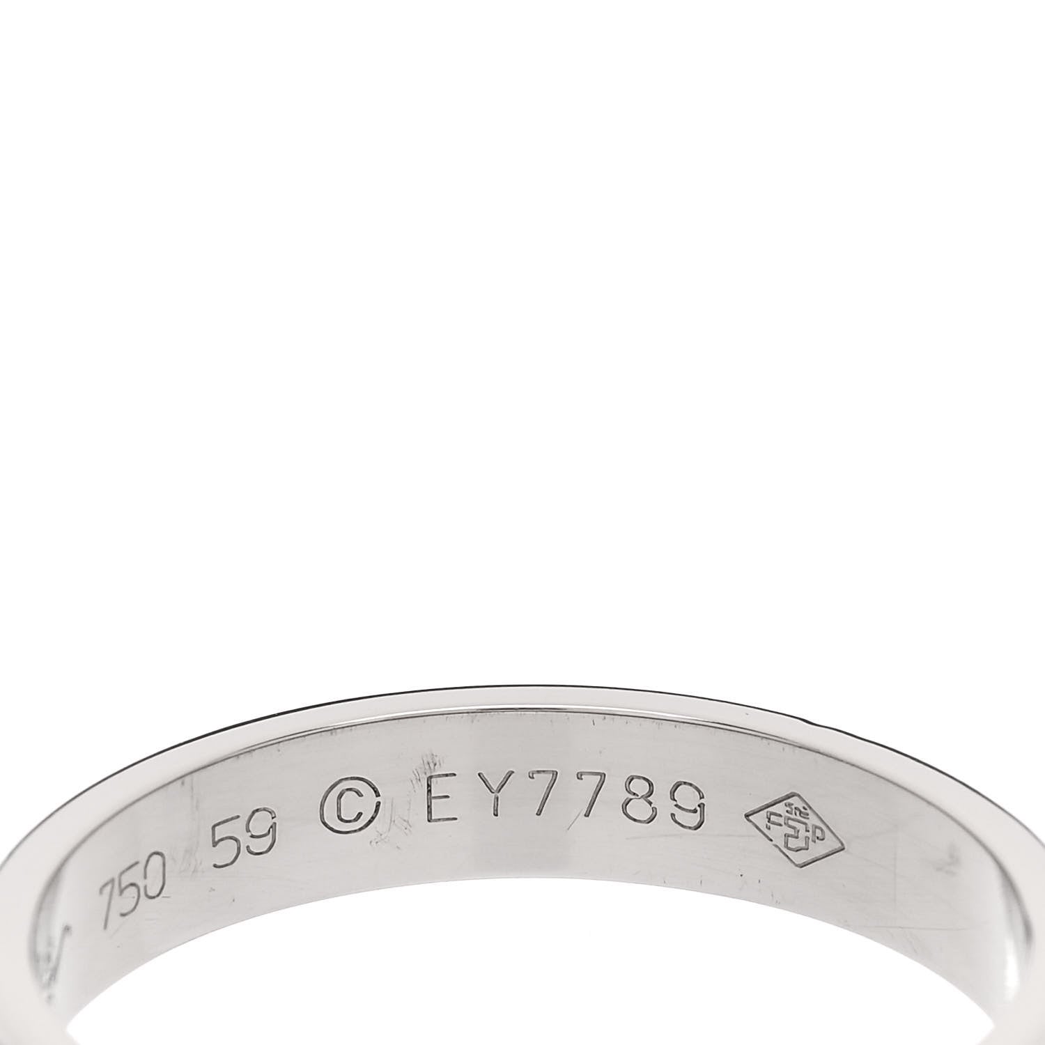 Cartier 18K White Gold 4mm LOVE Wedding Band Ring 59 8.75 5 of 5
