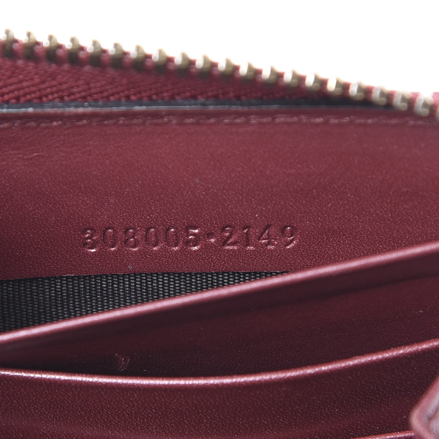 Gucci Shine Guccissima Margaux Calfskin Lovely Zip Around Wallet Tibet Red 6 of 14