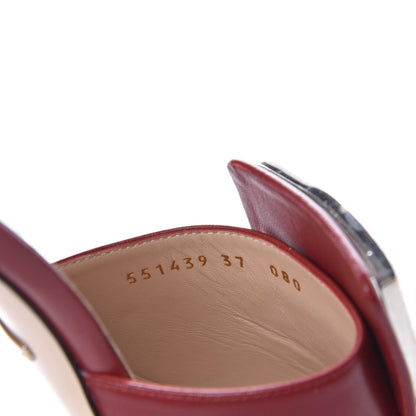 Gucci Malaga Kid Crystal Square G Madelyn Mules 37 Romantic Cerise 8 of 10