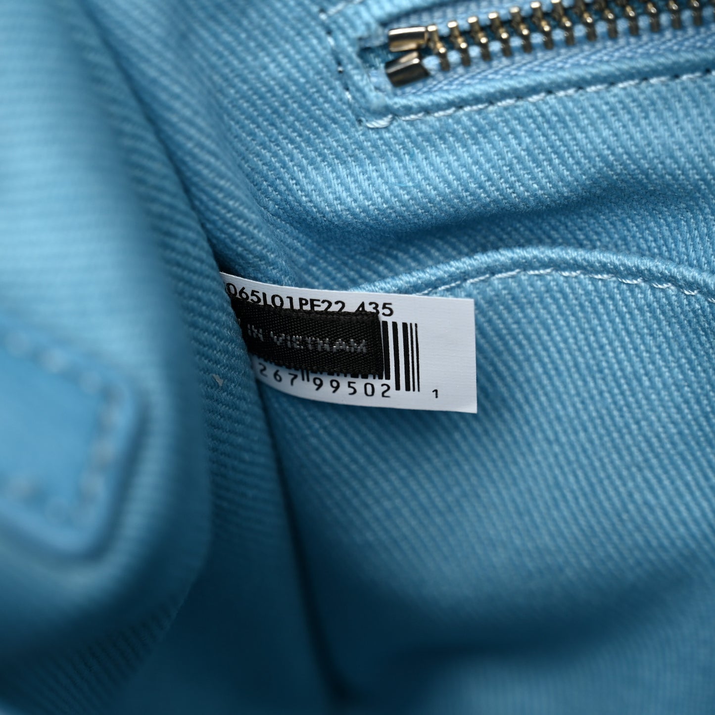 Shiny Crinkled Calfskin The Tote Bag Air Blue