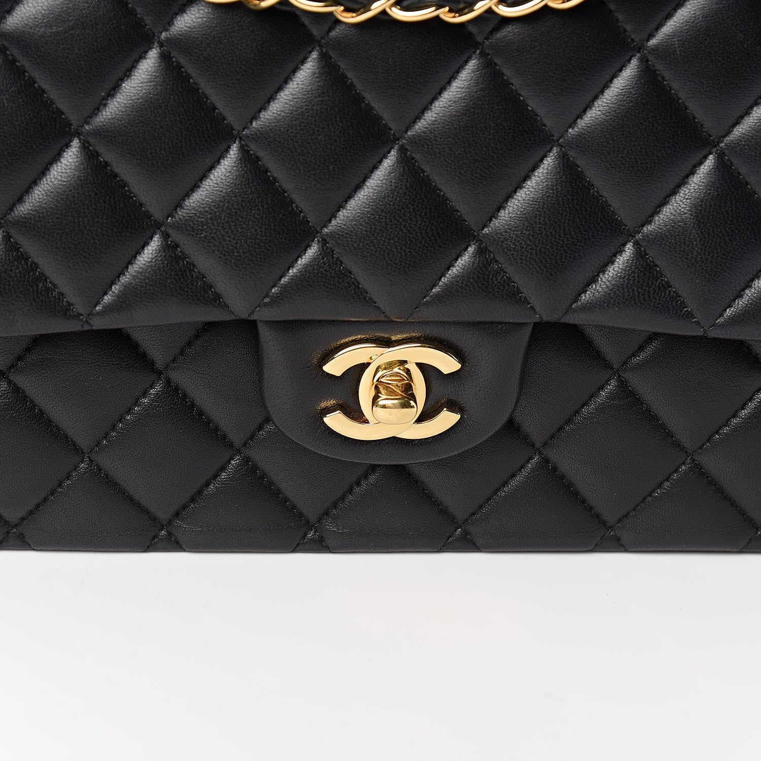 Chanel Lambskin Quilted Medium Double Flap Black 12 of 12