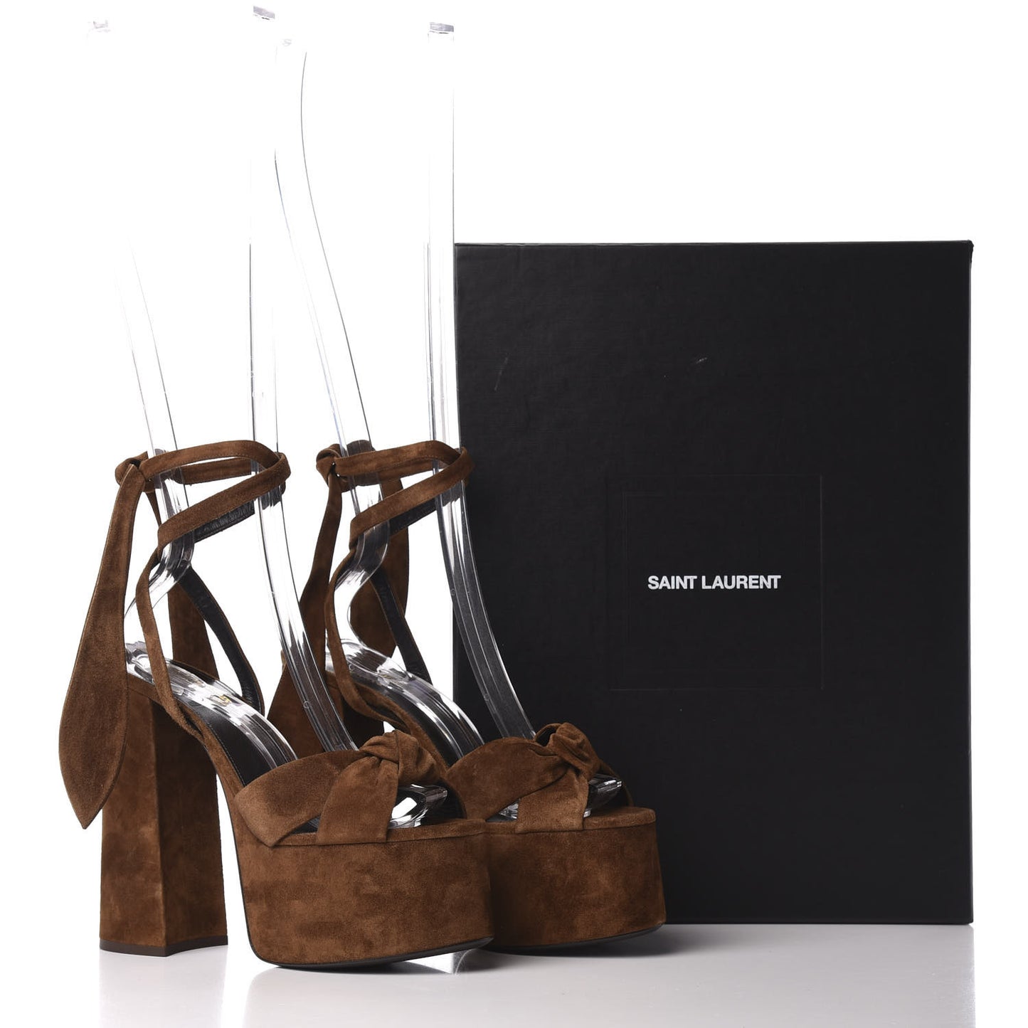 Suede Bianca 125 Platform Sandals 39.5 Brown