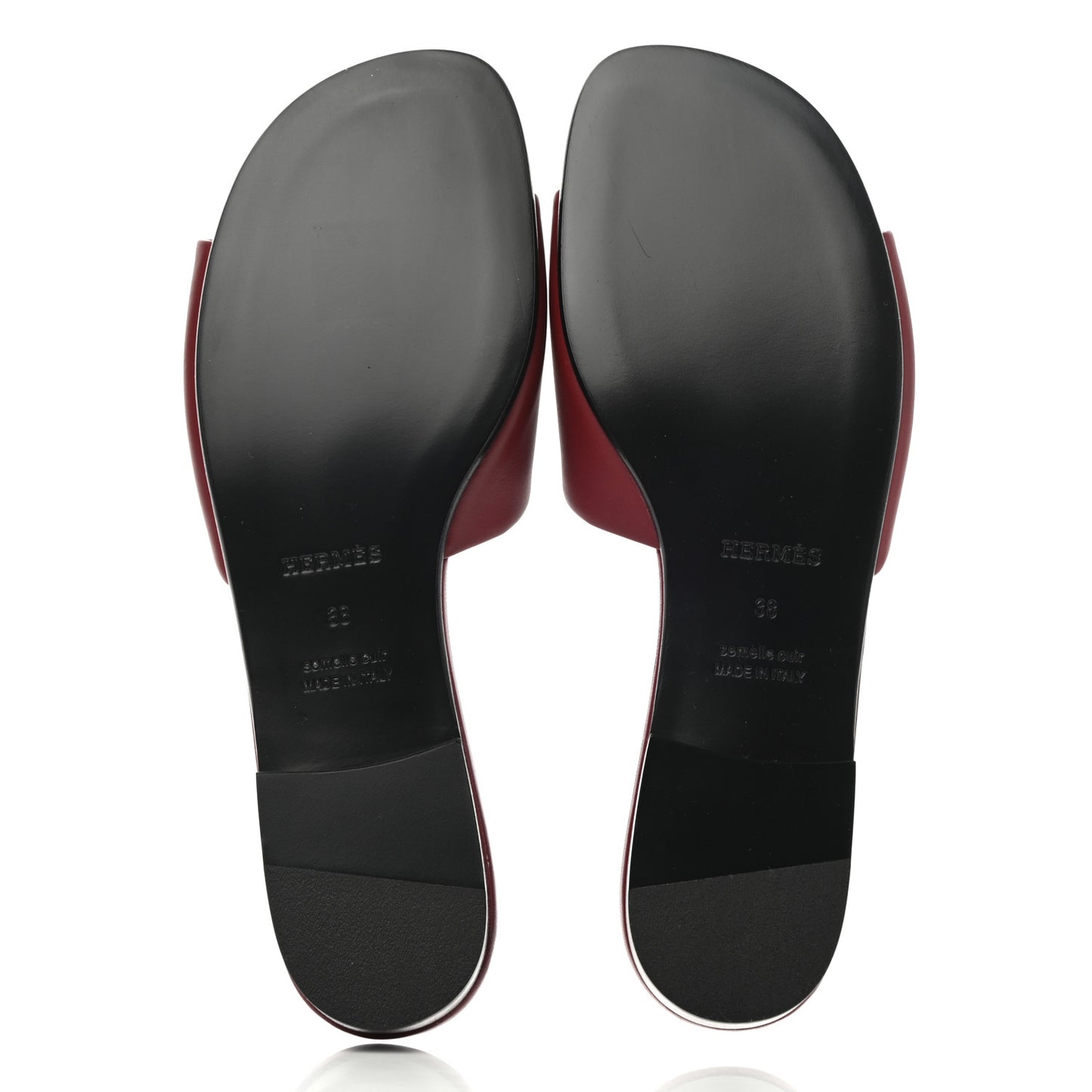 Calfskin Dune Sandals 38 Rouge Sangria