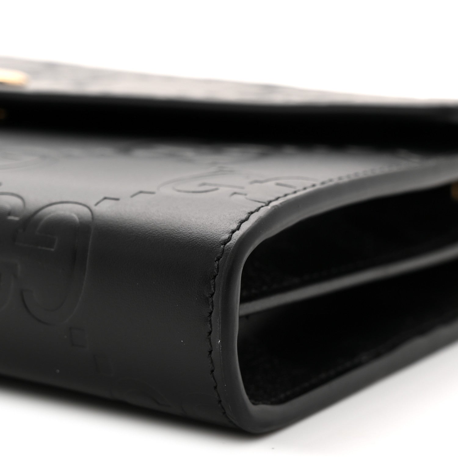 Gucci Calfskin GG Debossed Chain Wallet Black 10 of 10