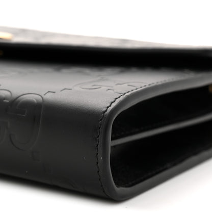 Gucci Calfskin GG Debossed Chain Wallet Black 10 of 10