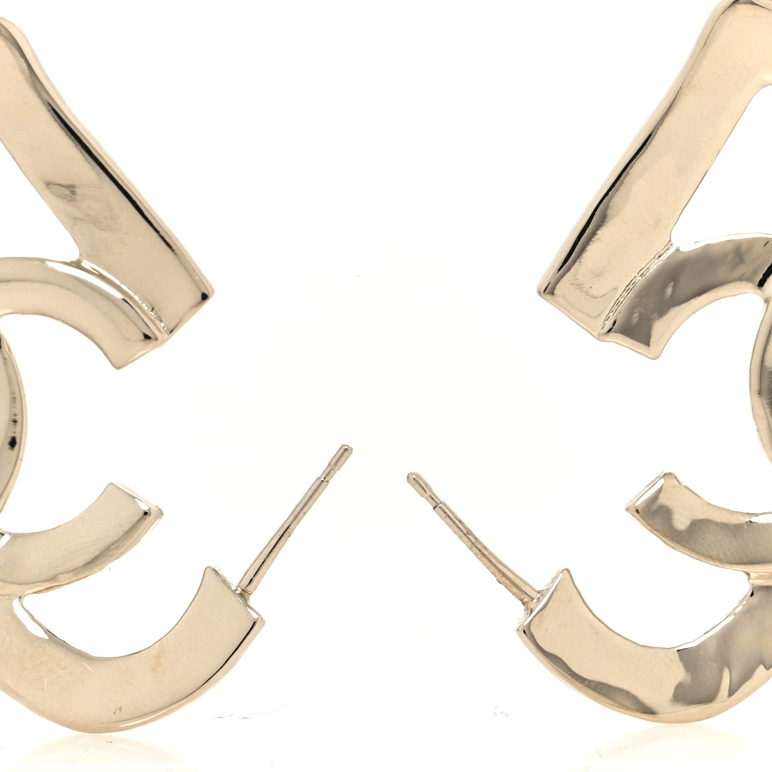 Chanel Metal CC Heart Coco In Love Hoop Earrings Gold 3 of 5