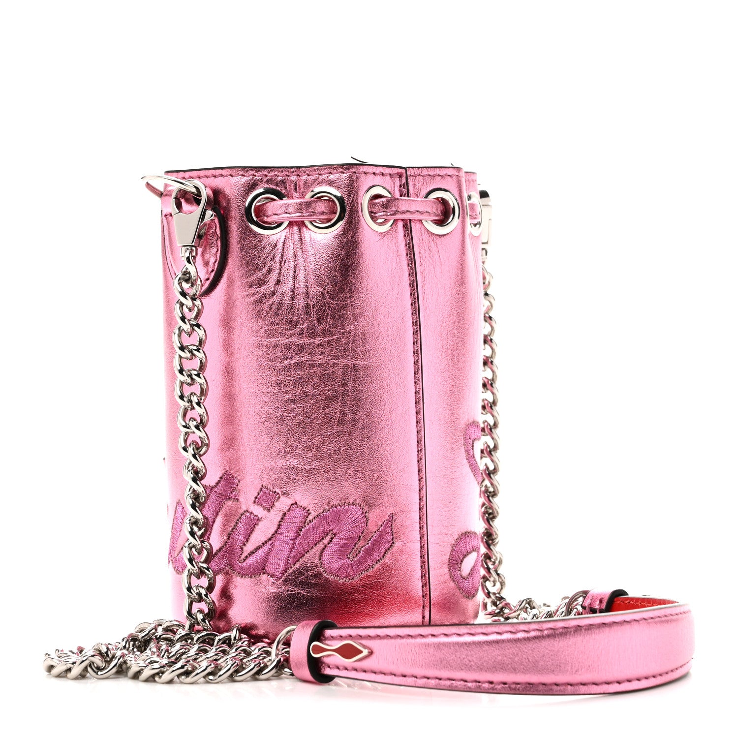 Christian Louboutin Metallic Calfskin Mary Jane Bucket Confettis 3 of 9