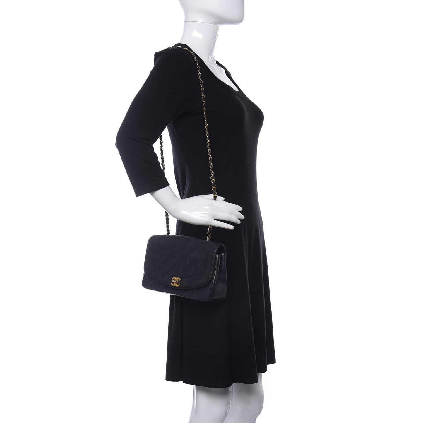 Lambskin Quilted Small Single Flap Bag Navy
