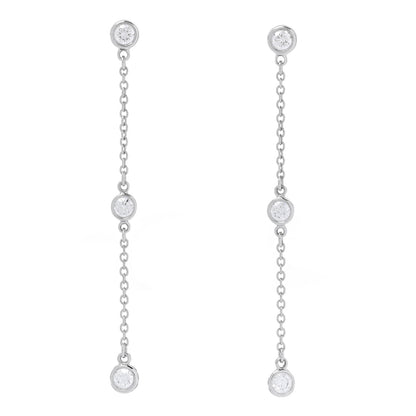 Tiffany Platinum Elsa Peretti Diamonds by the Yard Drop Earrings 1 of 6