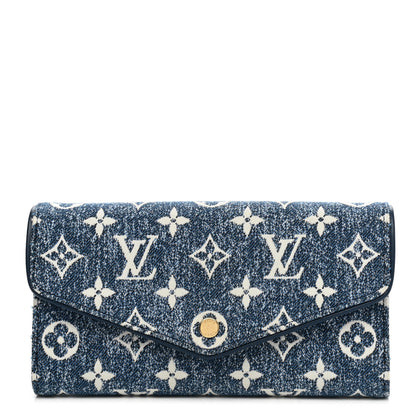 Louis Vuitton Monogram Jacquard Denim Sarah Wallet Bleu 1 of 8