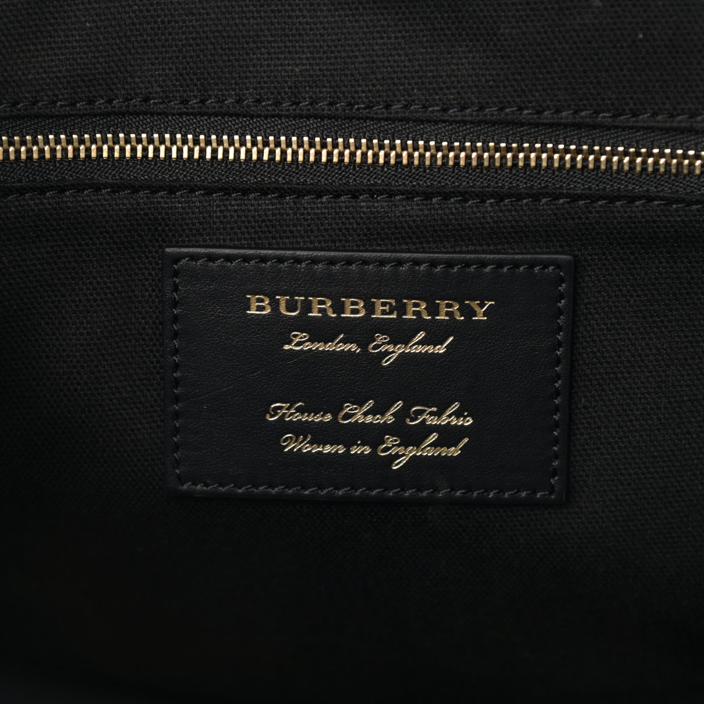Grainy Calfskin House Check Small Canterbury Tote Black