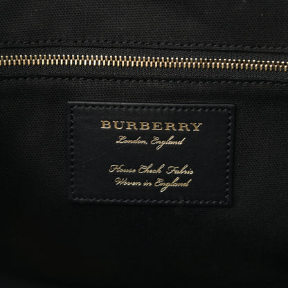 Burberry Grainy Calfskin House Check Small Canterbury Tote Black 6 of 10