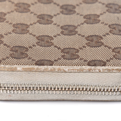 Gucci Monogram Metal Bar Zip Around Wallet Beige Ebony Off White 24 of 35